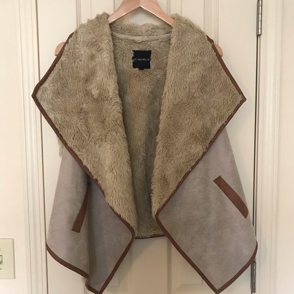 Boutique Suede and Fur Vest
